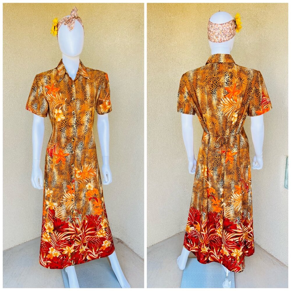 Autumn Vibes Hawaiian Animal Print Dress